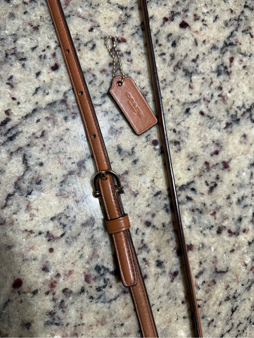 Coach Brown Leather Crossbody Strap and Matching Hang Tag with Gold Hardware - Picture 8 of 8